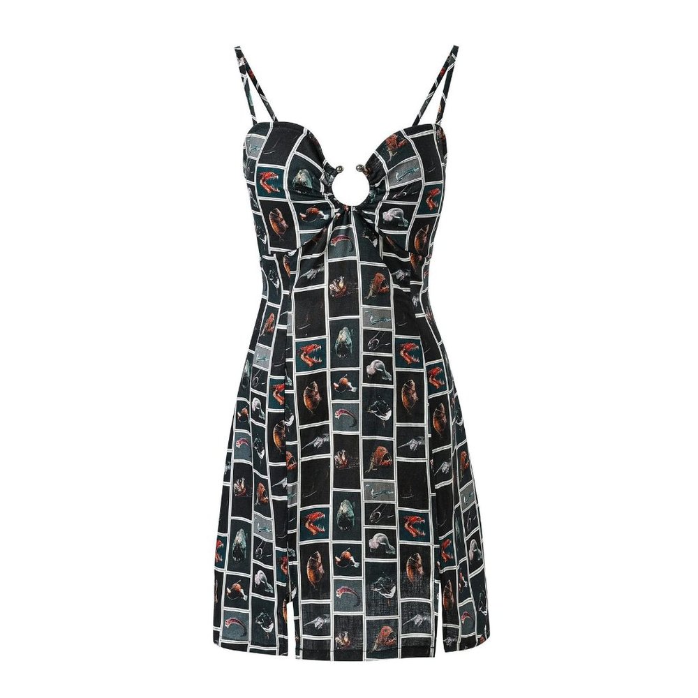 Fashion Brand Company Cute Fish Septum Mini Dress, M